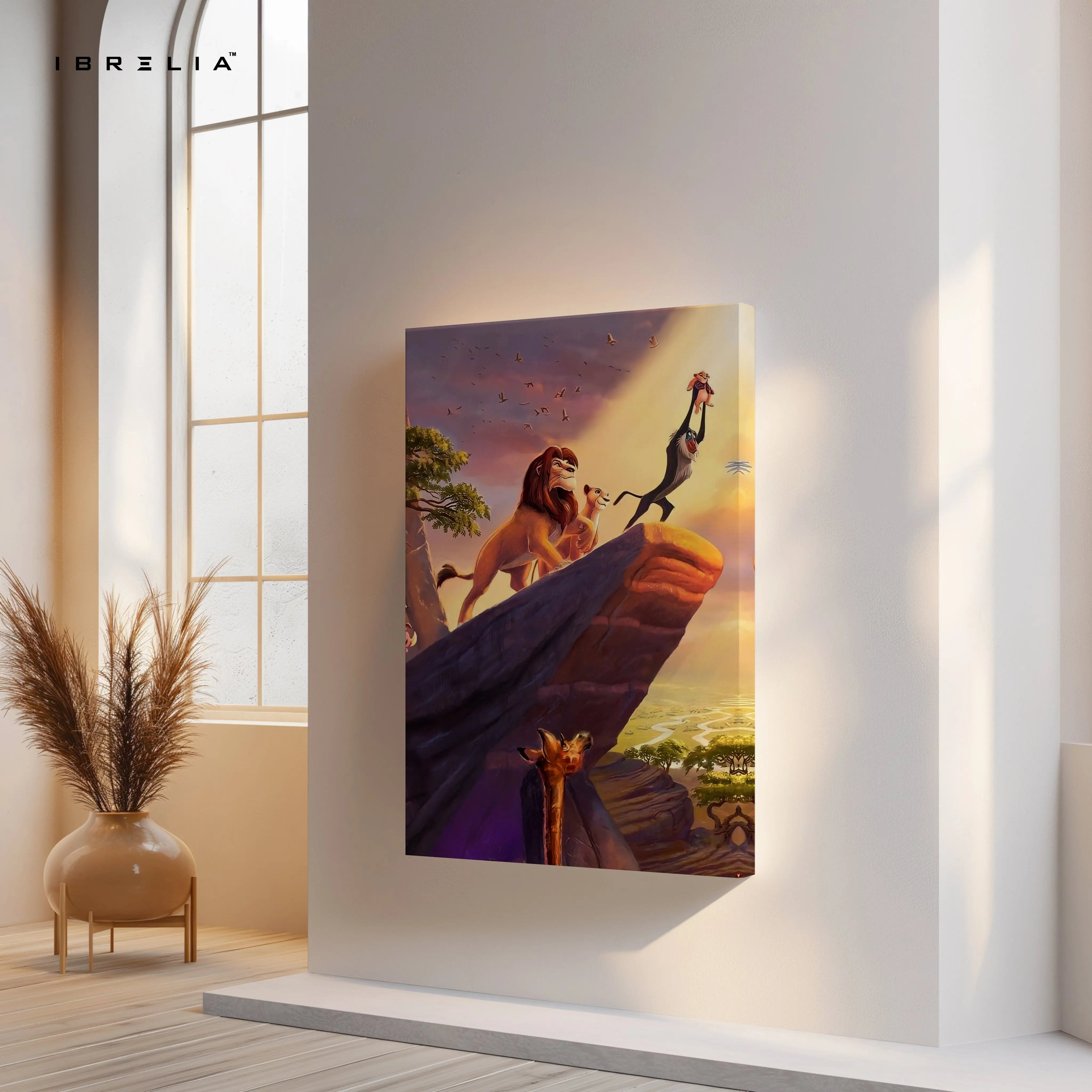 Lion King Pride Rock Wall Art – Iconic Jungle Scene Canvas Frame | Animated Movie Decor Pakistan | IBRELIA™ IBRELIA