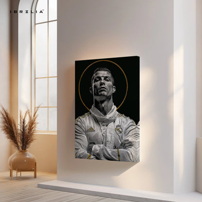 Cristiano Ronaldo Royal Portrait Wall Art – CR7 Luxury Canvas Frame | Real Madrid Ronaldo Poster Pakistan | IBRELIA™ IBRELIA