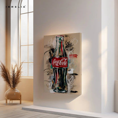 Coca-Cola Artistic Bottle Wall Art – Vintage Pop Art Canvas Frame | Coke Poster Pakistan | IBRELIA™ IBRELIA
