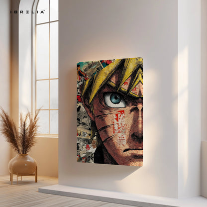 Naruto Manga Eye Wall Art – Anime Canvas Frame | Naruto Uzumaki Poster Pakistan | IBRELIA™ IBRELIA