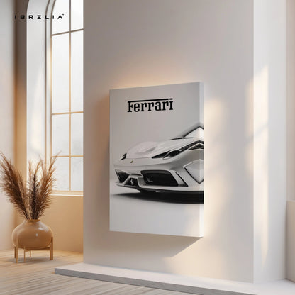 Ferrari Minimal Front Detail Wall Art – Luxury Supercar Poster | 4K Ultra Wrap Frame Wall Art in Pakistan | IBRELIA™ IBRELIA
