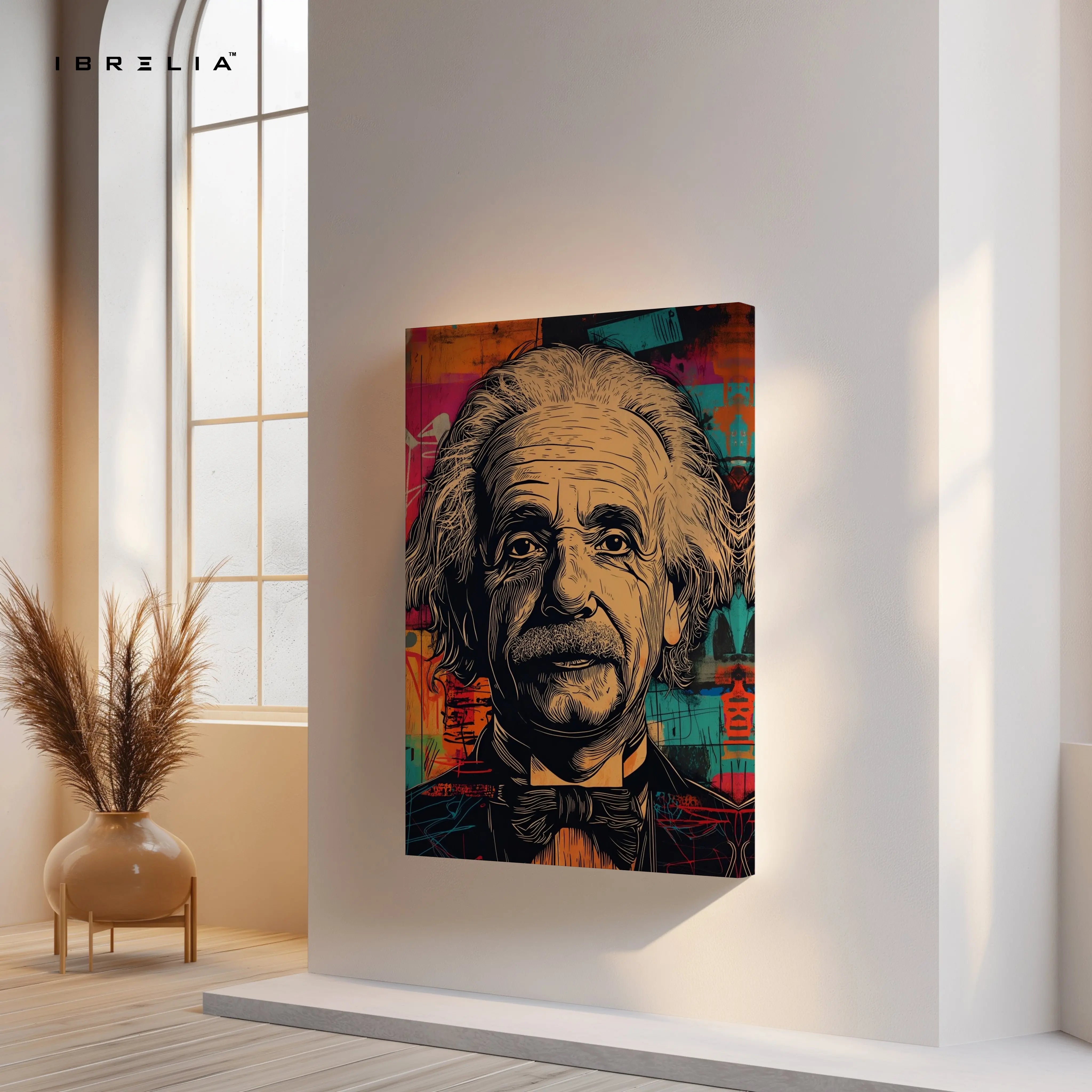Albert Einstein Pop Art Portrait – 4K Ultra Wrap Frame Wall Art in