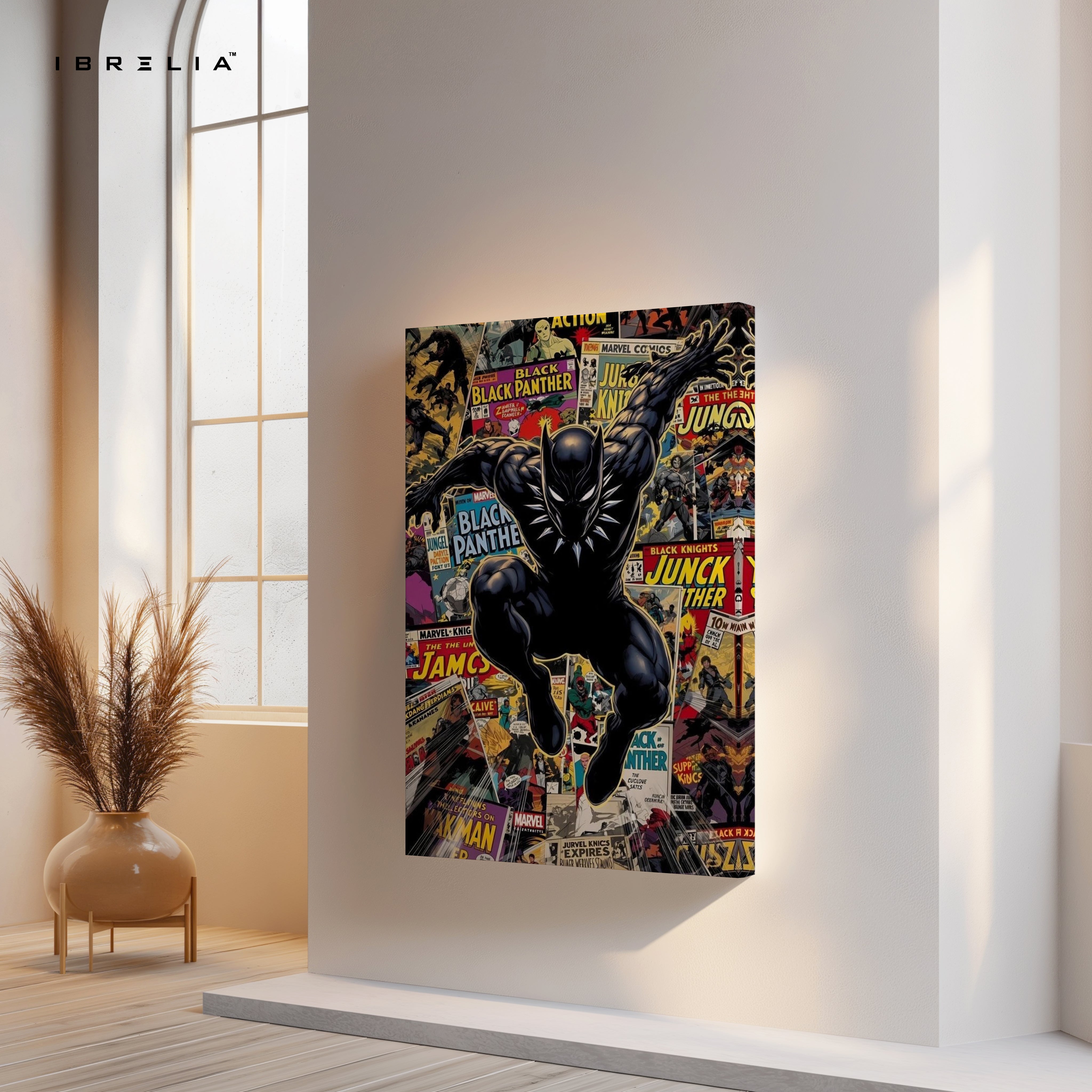 Black Panther Comic Collage Art – 4K Ultra Wrap Frame Wall Art in Pakistan | IBRELIA™
