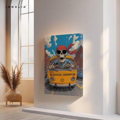Skeleton Driver Van Art – 4K Ultra Wrap Frame Wall Art in Pakistan | IBRELIA™