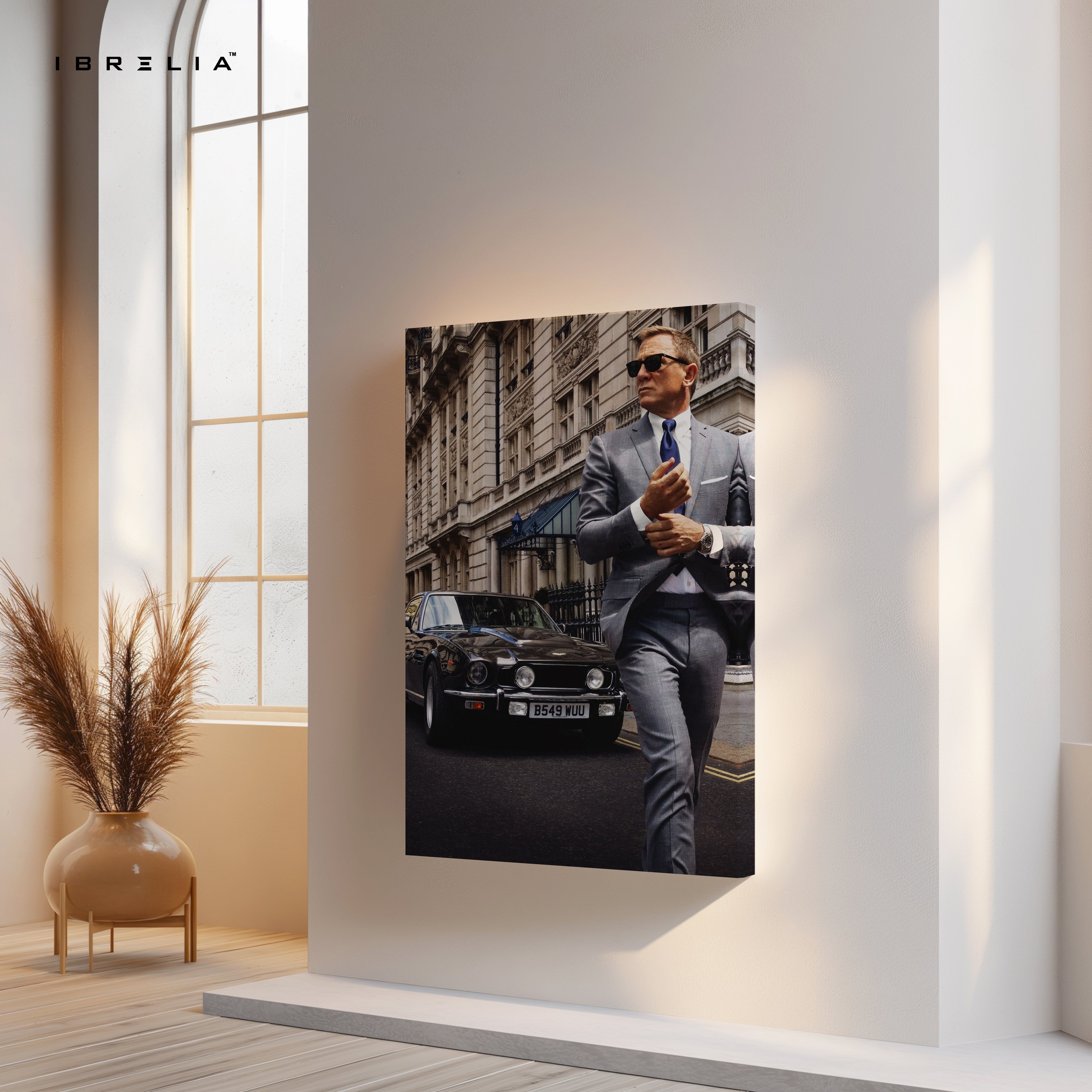 James Bond Street Elegance – 007 Suit & Aston Martin Cinematic 4K Ultra Wrap Frame Wall Art in Pakistan | IBRELIA™