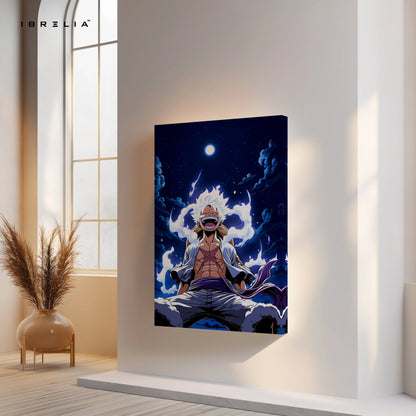 Luffy Gear 5 Wall Art – One Piece Anime Canvas Frame | Sun God Nika Poster Pakistan | IBRELIA™ IBRELIA