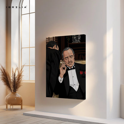 Mafia Boss Whisper Wall Art – Power Legacy Canvas Frame | Classic Crime Scene Decor Pakistan | IBRELIA™ IBRELIA