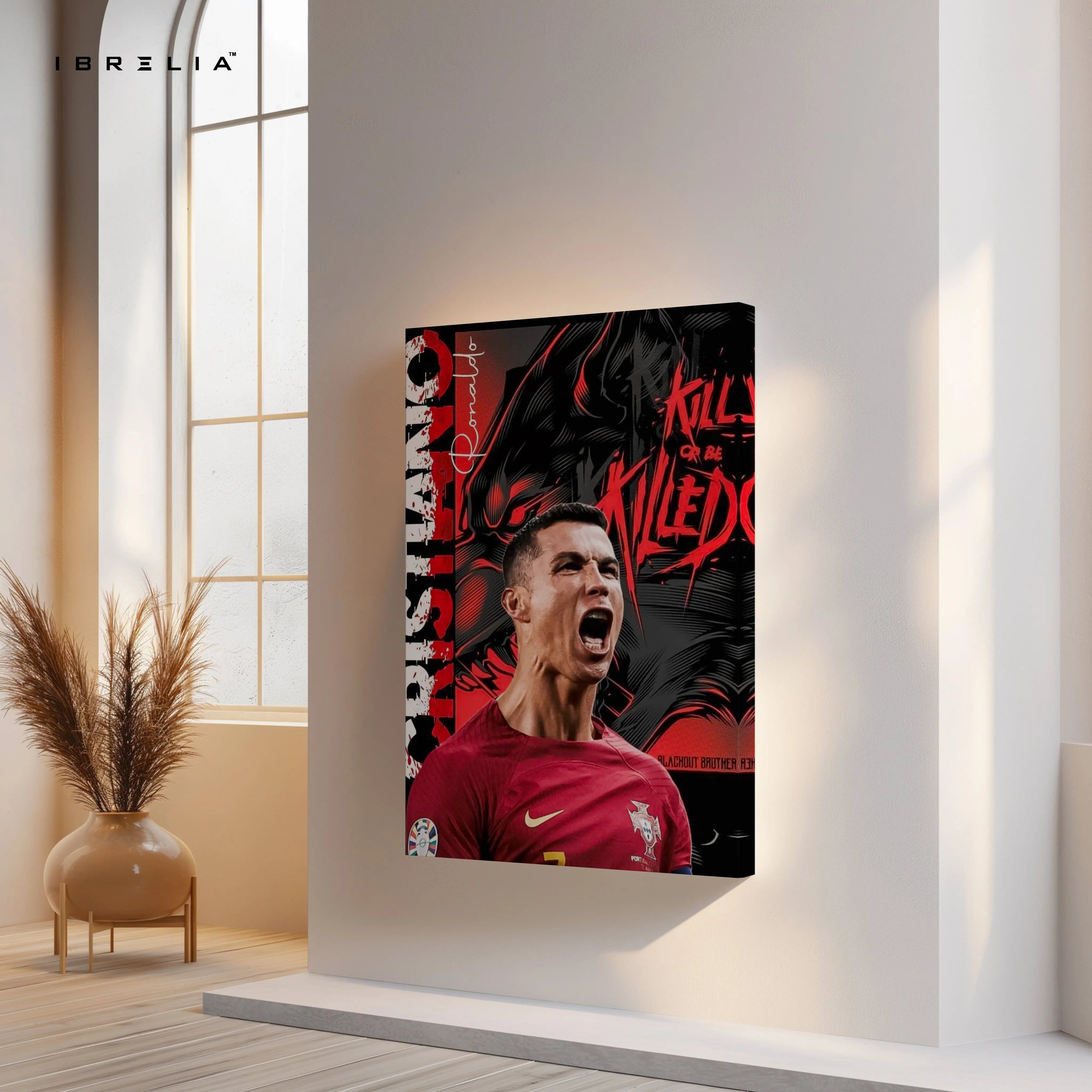 Cristiano Ronaldo Beast Mode Wall Art – CR7 Football Canvas Frame | Ronaldo Portugal Poster Pakistan | IBRELIA™ IBRELIA