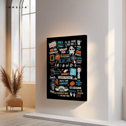 Friends TV Show Quotes Wall Art – Iconic F.R.I.E.N.D.S Typography Canvas Frame | Sitcom Poster Pakistan | IBRELIA™ IBRELIA