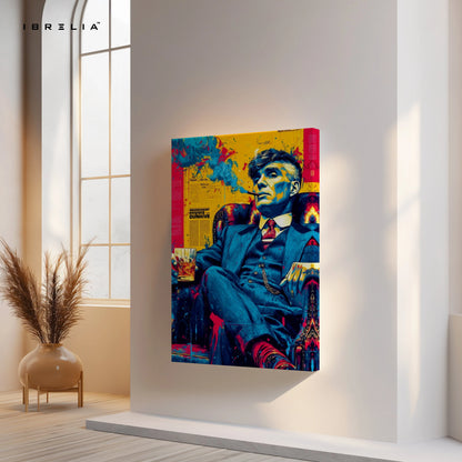 Vintage Gentleman Whiskey Wall Art – Luxury Pop Art Canvas Frame | Classic Suit Aesthetic Poster Pakistan | IBRELIA™ IBRELIA