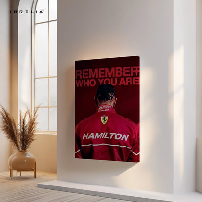 Hamilton Ferrari Legacy Wall Art – Formula 1 Motivation Canvas Frame | Racing Quote Poster Pakistan | IBRELIA™ IBRELIA