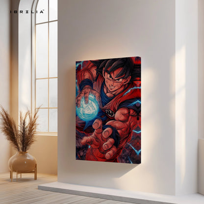 Goku Kamehameha Wall Art – Dragon Ball Anime Canvas Frame | Goku Power Poster Pakistan | IBRELIA™ IBRELIA