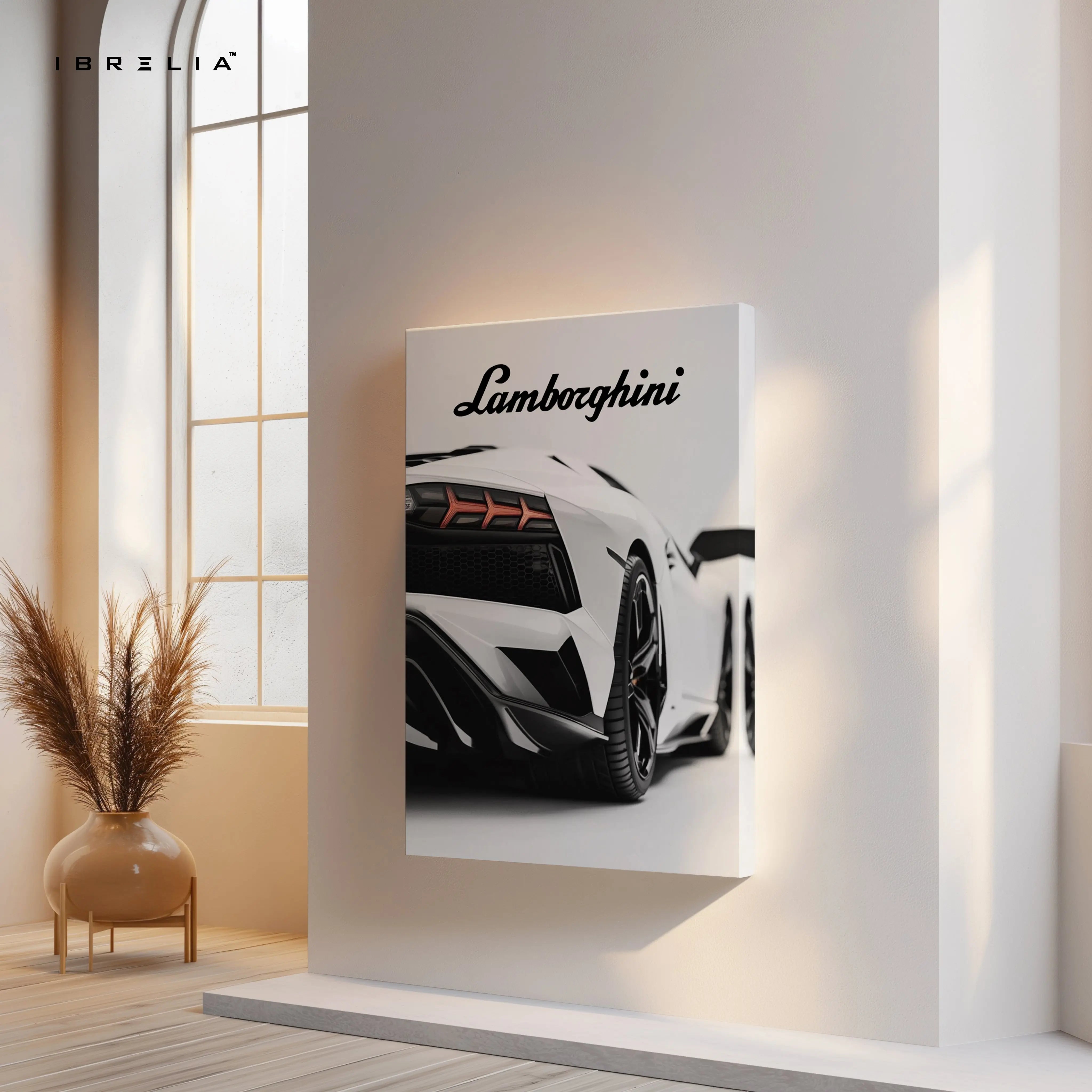 Lamborghini Rear Detail Wall Art – Luxury Supercar Poster | 4K Ultra Wrap Frame Wall Art in Pakistan | IBRELIA™ IBRELIA