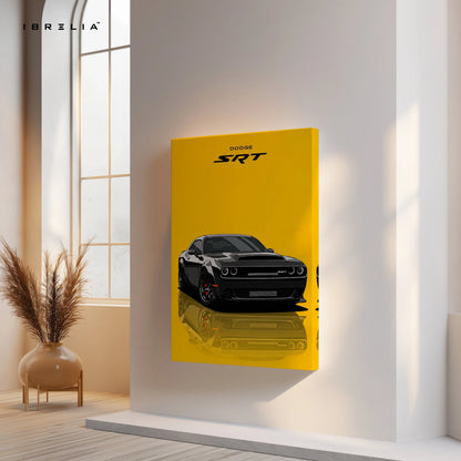 Dodge Challenger SRT Wall Art – Muscle Car Racing Canvas Frame Pakistan | American Muscle Poster | IBRELIA™ IBRELIA