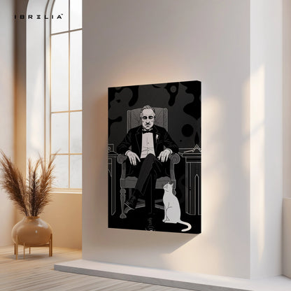 Godfather Chair Portrait Wall Art – Don Vito Corleone Canvas Frame | Minimal Mafia Poster Pakistan | IBRELIA™ IBRELIA