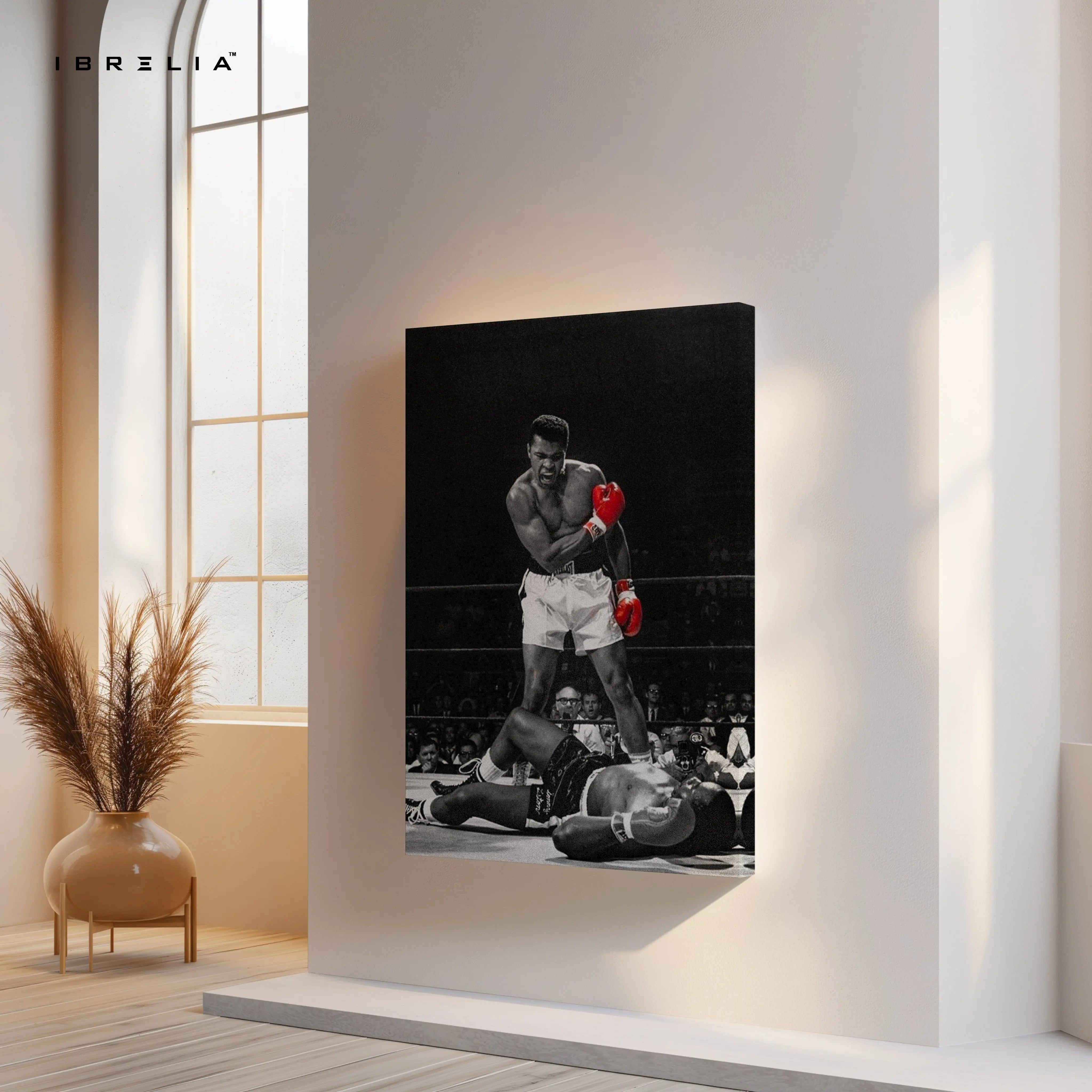 Muhammad Ali Knockout Legacy Wall Art – Iconic Boxing Canvas Frame Pakistan | Vintage Champion Poster | IBRELIA™ IBRELIA
