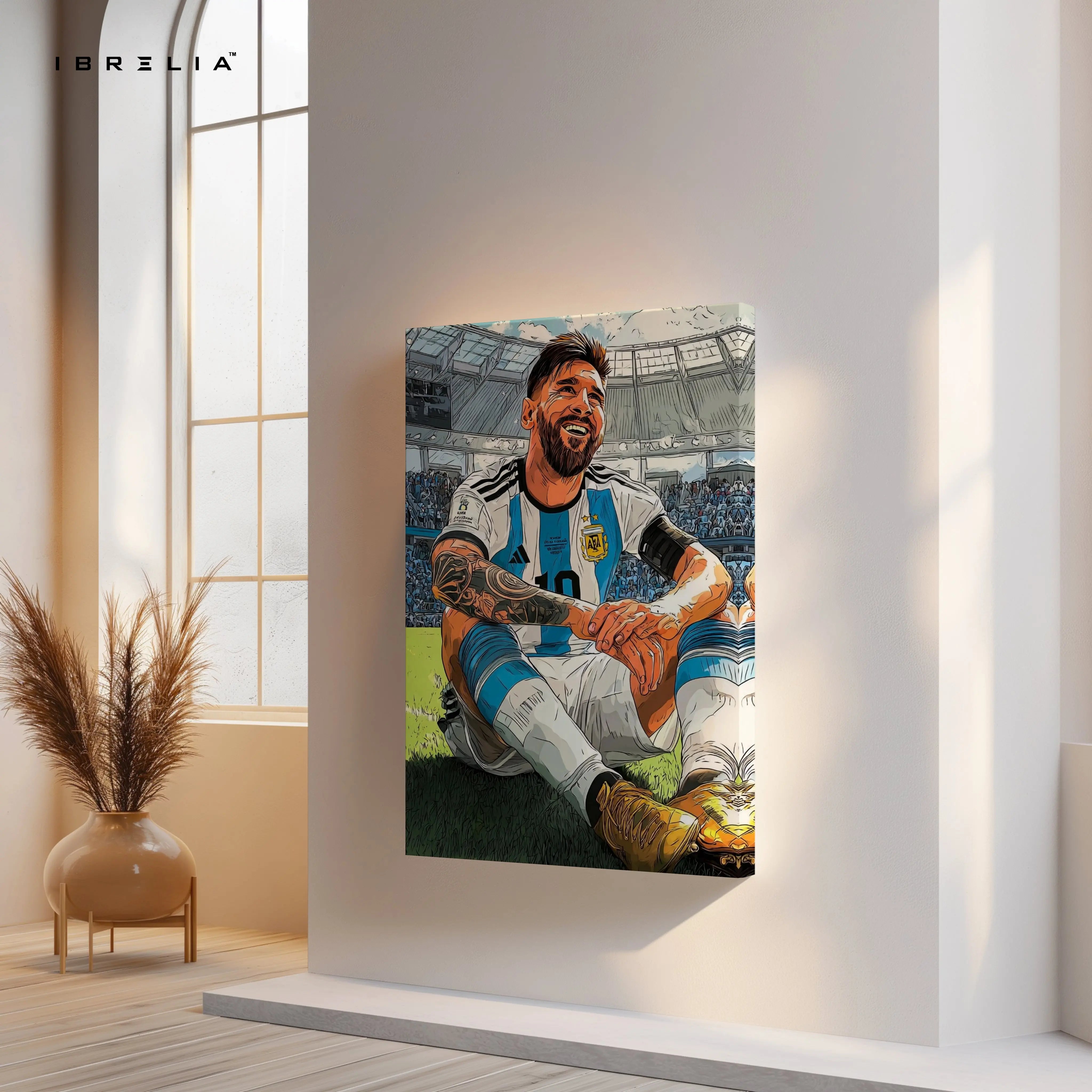 Lionel Messi Argentina Wall Art – World Champion Football Canvas Frame | Soccer Legend Poster Pakistan | IBRELIA™ IBRELIA