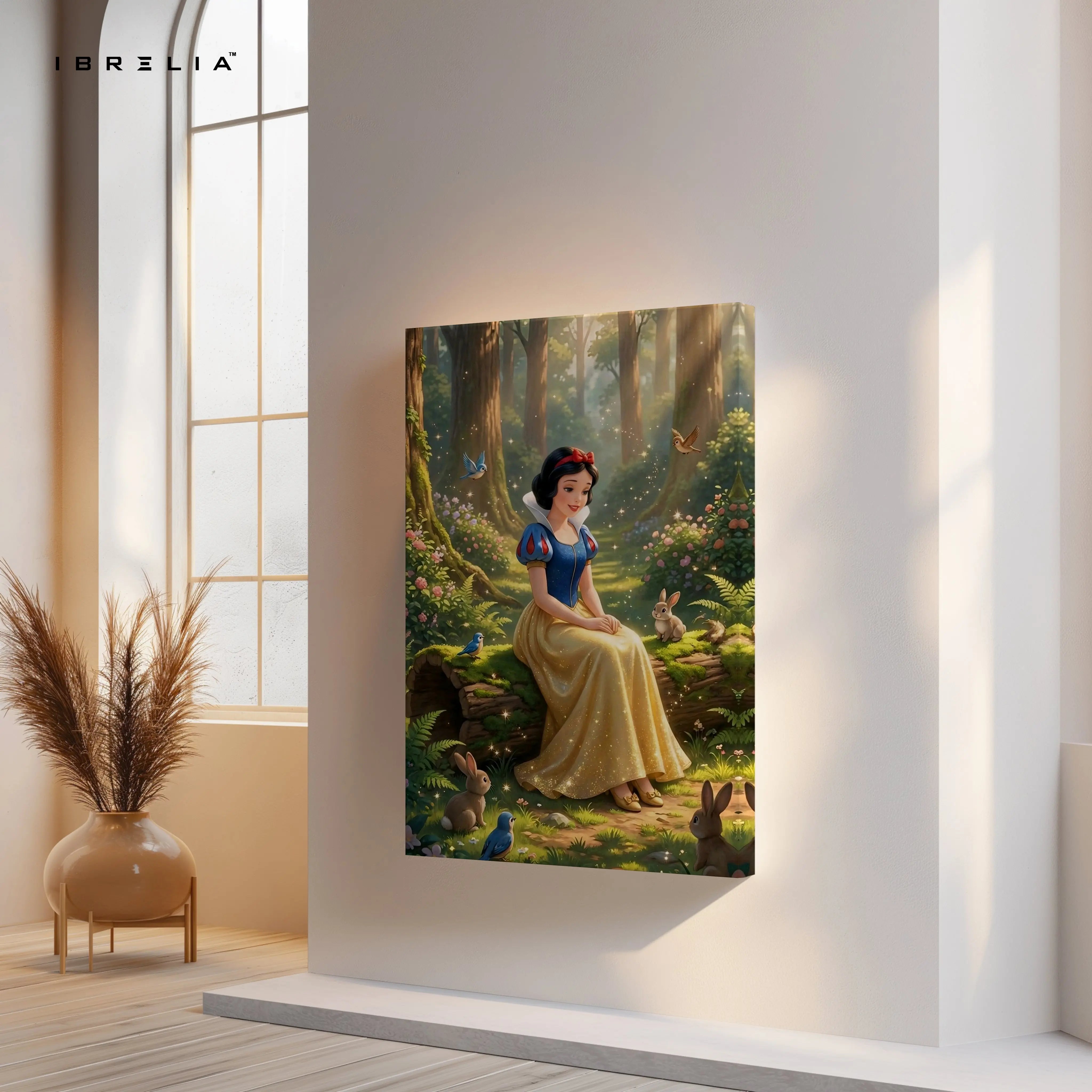 Snow White Enchanted Forest Wall Art – Fairy Tale Princess Canvas Frame | Magical Nature Decor Pakistan | IBRELIA™ IBRELIA