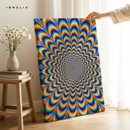 Psychedelic Rainbow Vortex – Optical Illusion 4K Ultra Wrap Frame Wall Art in Pakistan | IBRELIA™