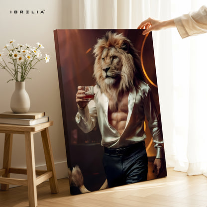 Gentleman Lion Luxury Art – 4K Ultra Wrap Frame Wall Art in Pakistan | IBRELIA™