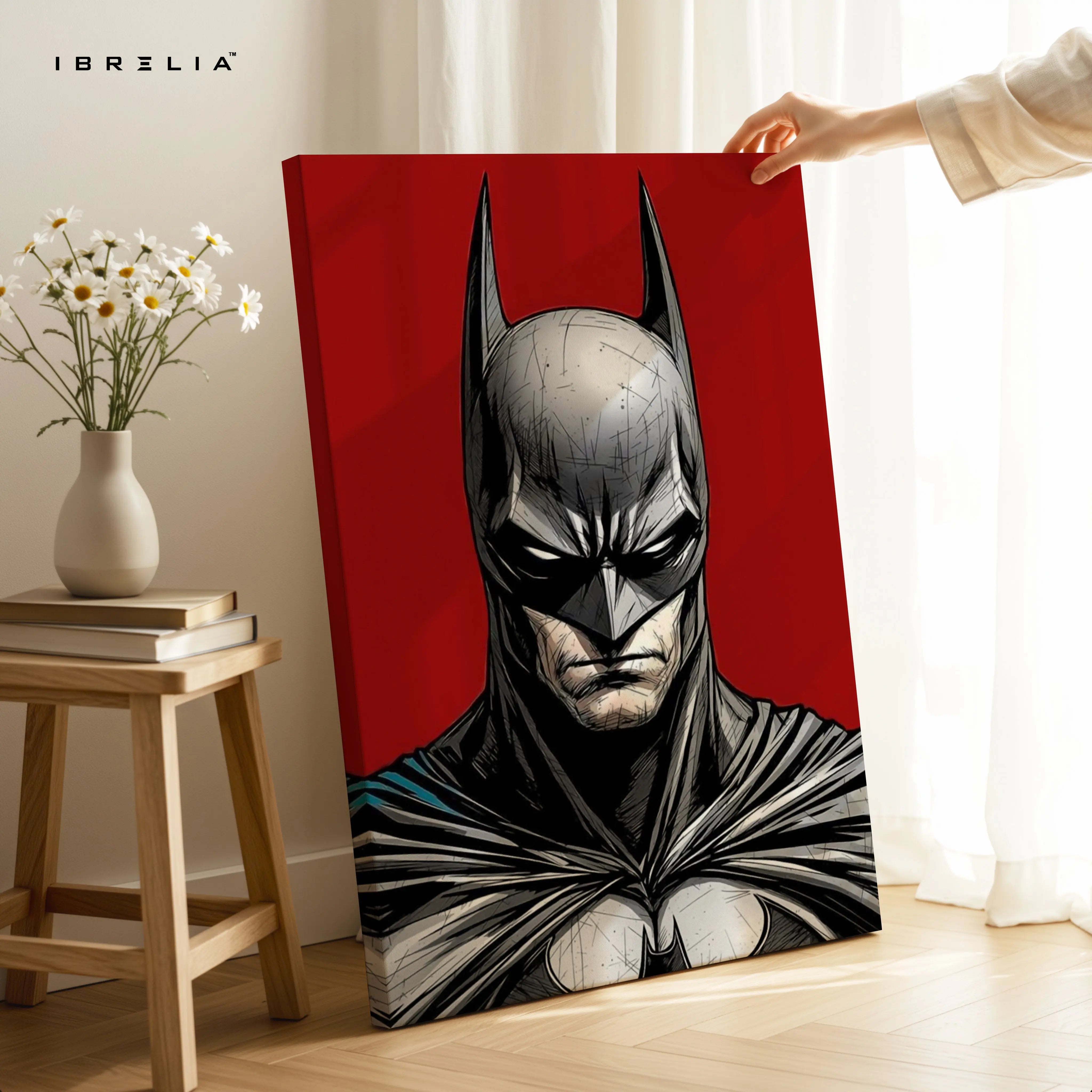 Batman Dark Portrait Wall Art – DC Superhero Canvas Frame | Batman Poster Pakistan | IBRELIA™ IBRELIA