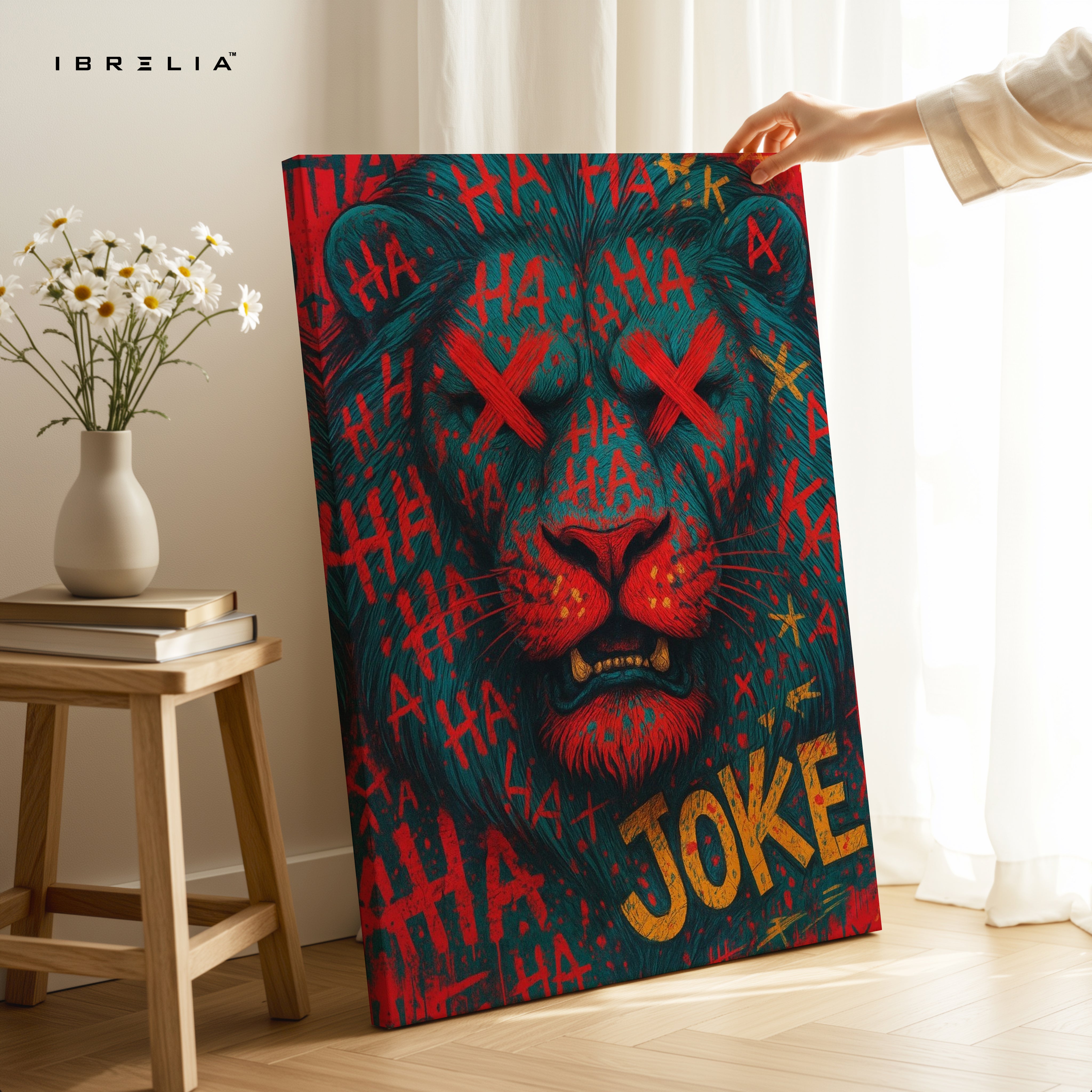 Joke Lion Graffiti Pop Art – 4K Ultra Wrap Frame Wall Art in Pakistan | IBRELIA™