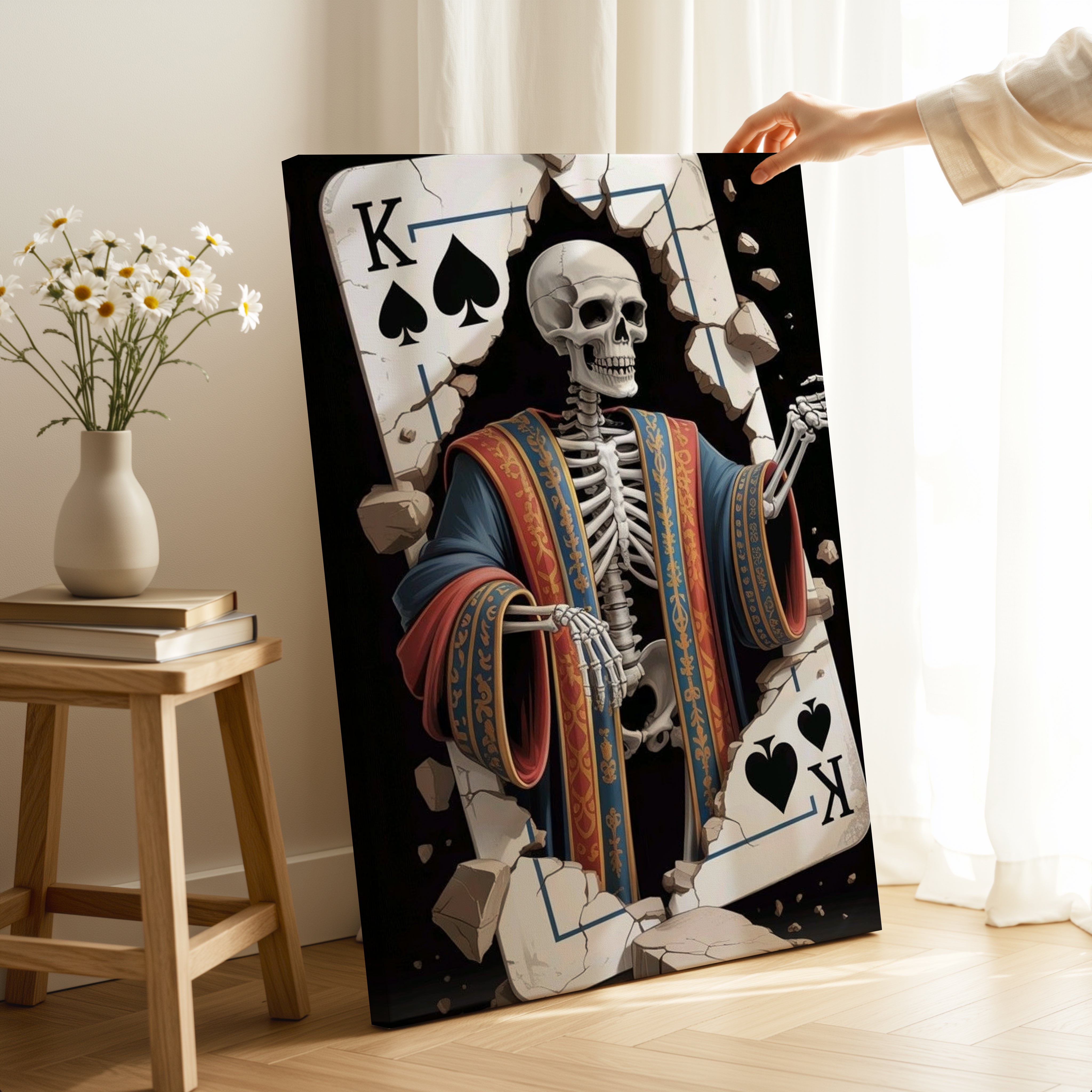 Skeleton King of Spades Art – 4K Ultra Wrap Frame Wall Art in Pakistan | IBRELIA™