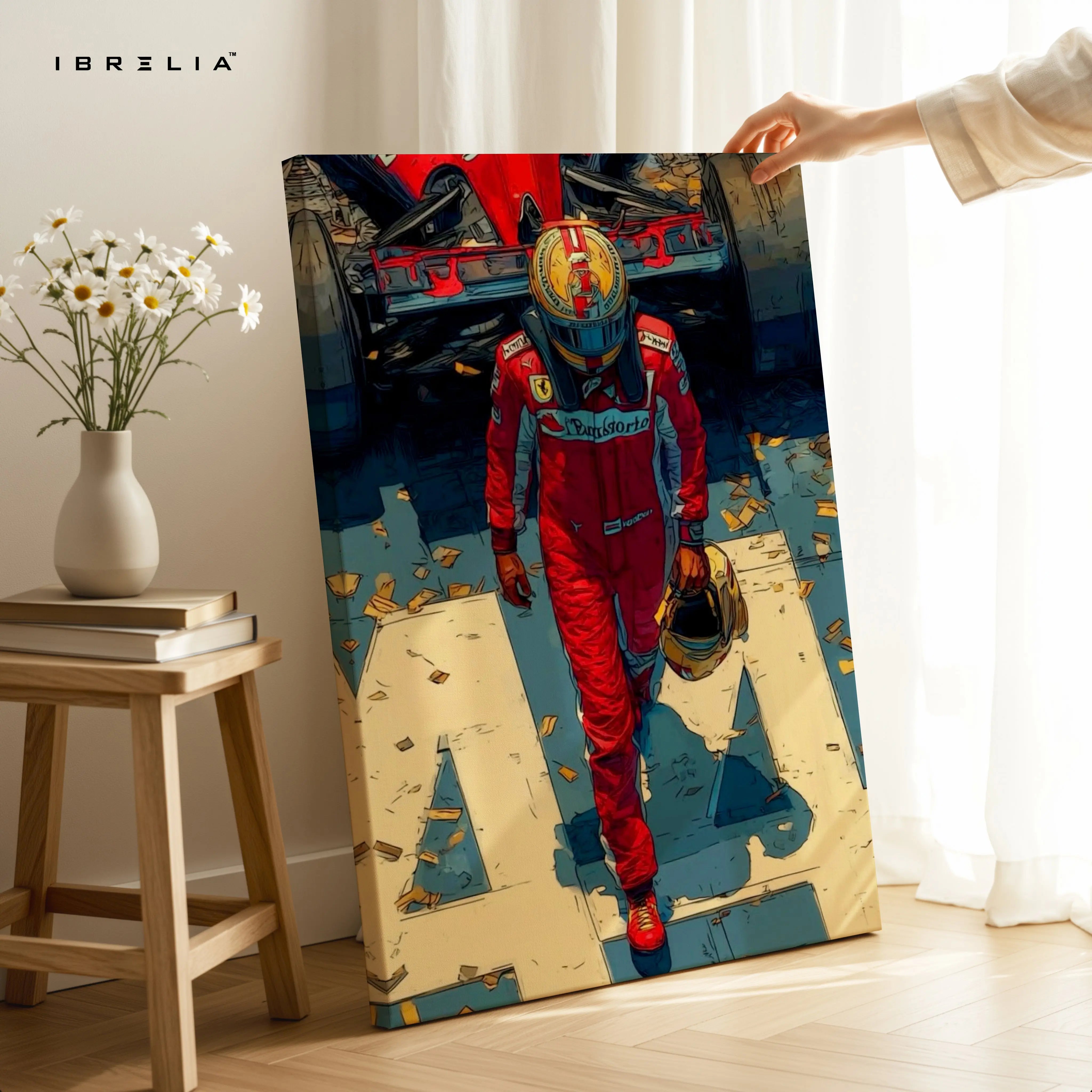 Ferrari F1 Victory Walk Wall Art – Motorsport Racing Canvas Frame | Formula 1 Champion Poster Pakistan | IBRELIA™ IBRELIA
