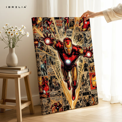 Iron Man Comic Collage Art – 4K Ultra Wrap Frame Wall Art in Pakistan | IBRELIA™