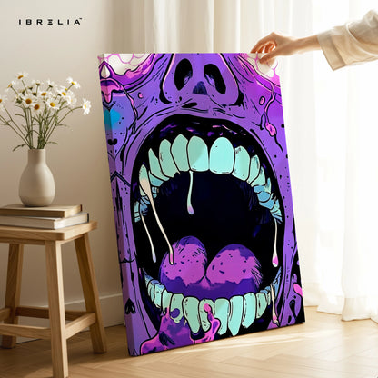 Abstract Neon Scream Wall Art – Urban Graffiti Canvas Frame | Bold Street Art Poster Pakistan | IBRELIA™ IBRELIA