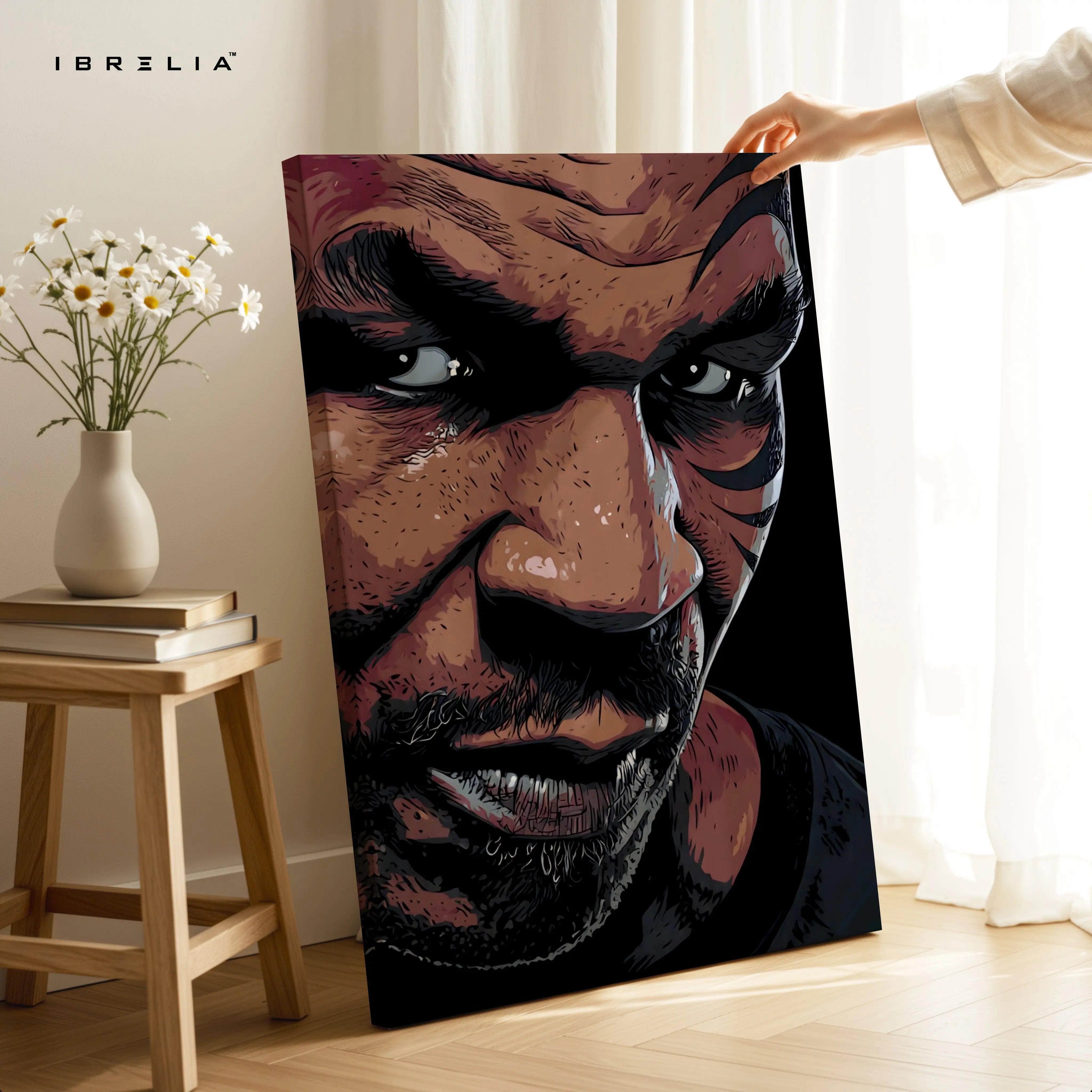 Mike Tyson Portrait Wall Art – Intense Boxing Legend Canvas Frame | Fighter Street Style Poster Pakistan | IBRELIA™ IBRELIA