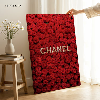 Red Rose Couture Pattern Art – Luxury Designer-Inspired Floral Wall Art | 4K Ultra Wrap Frame Wall Art in Pakistan | IBRELIA™