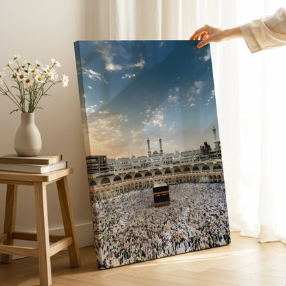 Kaaba Tawaf Serenity Art – Makkah Haram Sunset Wall Art | 4K Ultra Wrap Frame Wall Art in Pakistan | IBRELIA™ IBRELIA