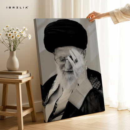 Black & White Leader Portrait Wall Art – Minimal Monochrome Canvas Frame | Powerful Expression Poster Pakistan | IBRELIA™ IBRELIA