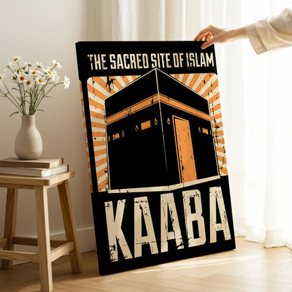 The Sacred Site of Islam – Kaaba Vintage Poster Art | 4K Ultra Wrap Frame Wall Art in Pakistan | IBRELIA™ IBRELIA
