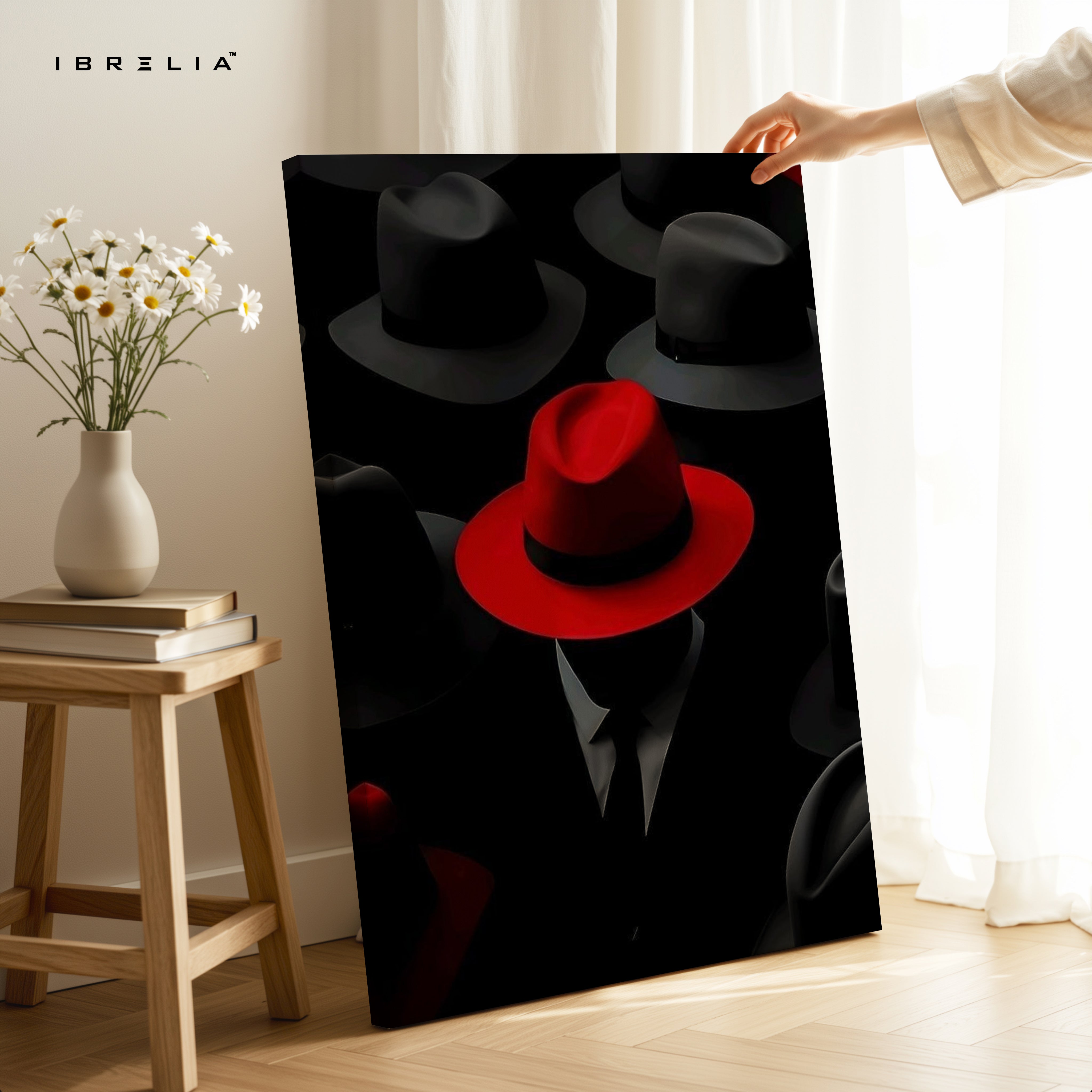 The Red Hat Statement – 4K Ultra Wrap Frame Wall Art in Pakistan | IBRELIA™