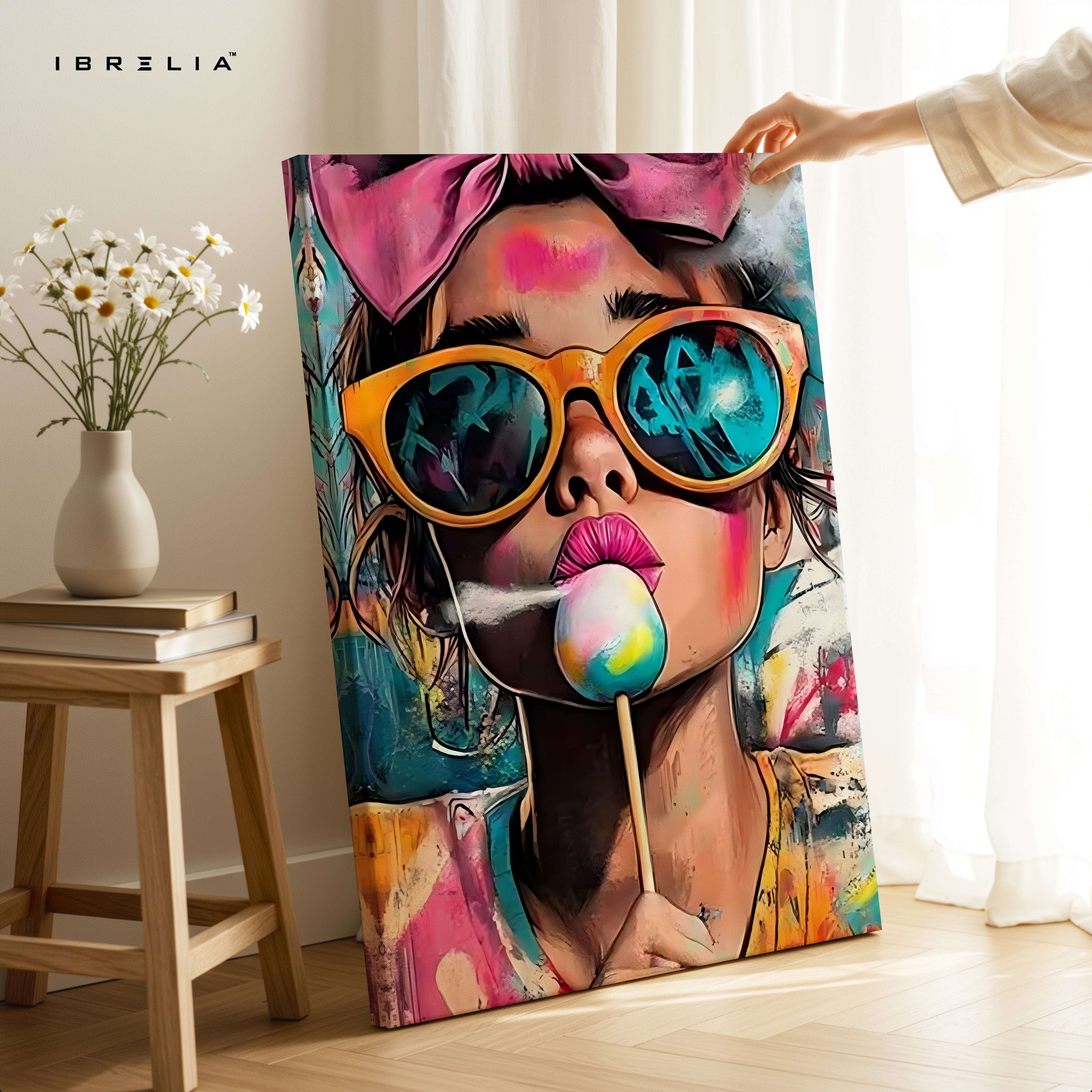 Pop Girl Lollipop Art – 4K Ultra Wrap Frame Wall Art in Pakistan | IBRELIA™