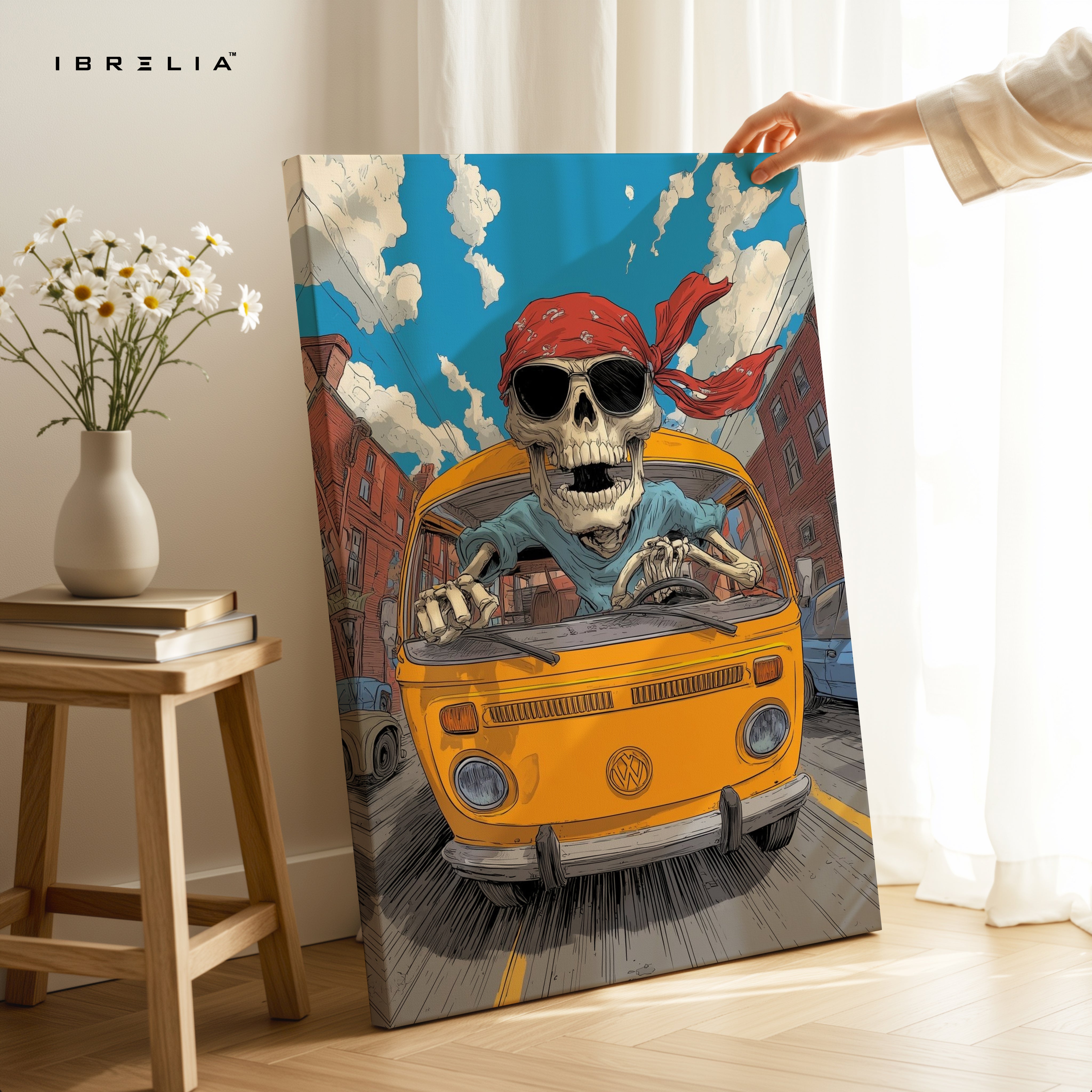 Skeleton Driver Van Art – 4K Ultra Wrap Frame Wall Art in Pakistan | IBRELIA™