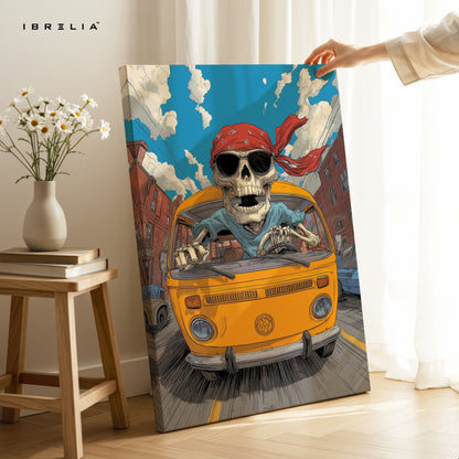 Skeleton Driver Van Art – 4K Ultra Wrap Frame Wall Art in Pakistan | IBRELIA™
