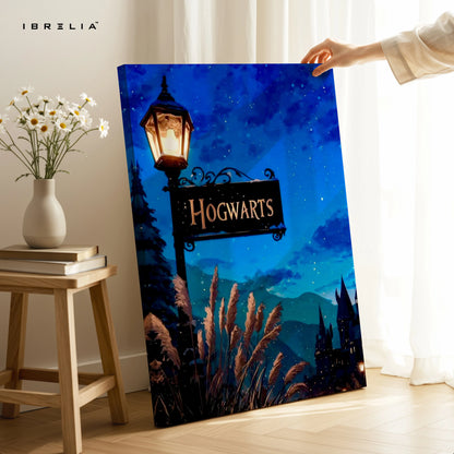 Hogwarts Night Wall Art – Magical Harry Potter Inspired Canvas Frame | Fantasy Castle Poster Pakistan | IBRELIA™ IBRELIA