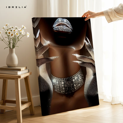 Velvet Noir Elegance – Abstract Feminine Luxury Art | 4K Ultra Wrap Frame Wall Art in Pakistan | IBRELIA™
