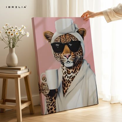 Morning Chic Leopard Art – 4K Ultra Wrap Frame Wall Art in Pakistan | IBRELIA™
