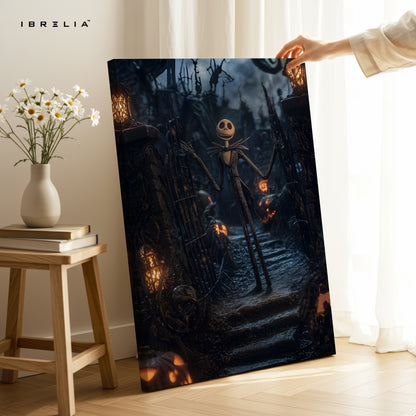 Pumpkin King Night Walk – Dark Fantasy Halloween Art | 4K Ultra Wrap Frame Wall Art in Pakistan | IBRELIA™