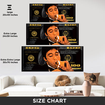 Ultra Wide Wall Art – Scarface Money Flame Edition | IBRELIA™