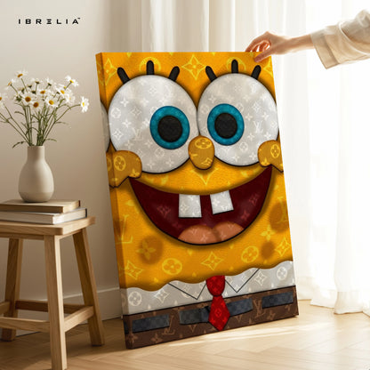 Louis Vuitton x SpongeBob Wall Art – Luxury Cartoon Canvas Frame | Designer Pop Art Poster Pakistan | IBRELIA™ IBRELIA