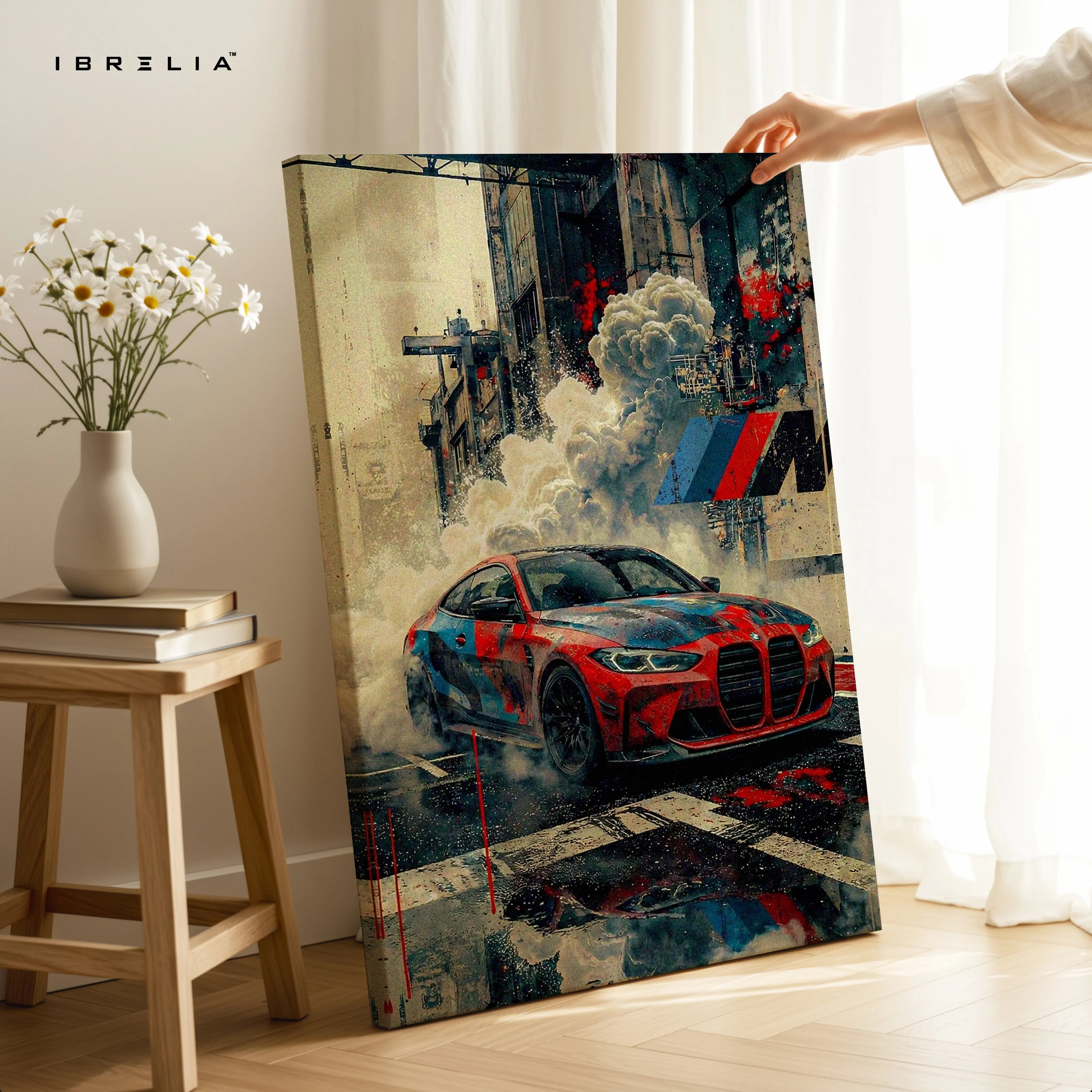 BMW M Series Street Racing Wall Art – Performance Car Canvas Frame Pakistan | Urban Speed Poster | IBRELIA™ IBRELIA