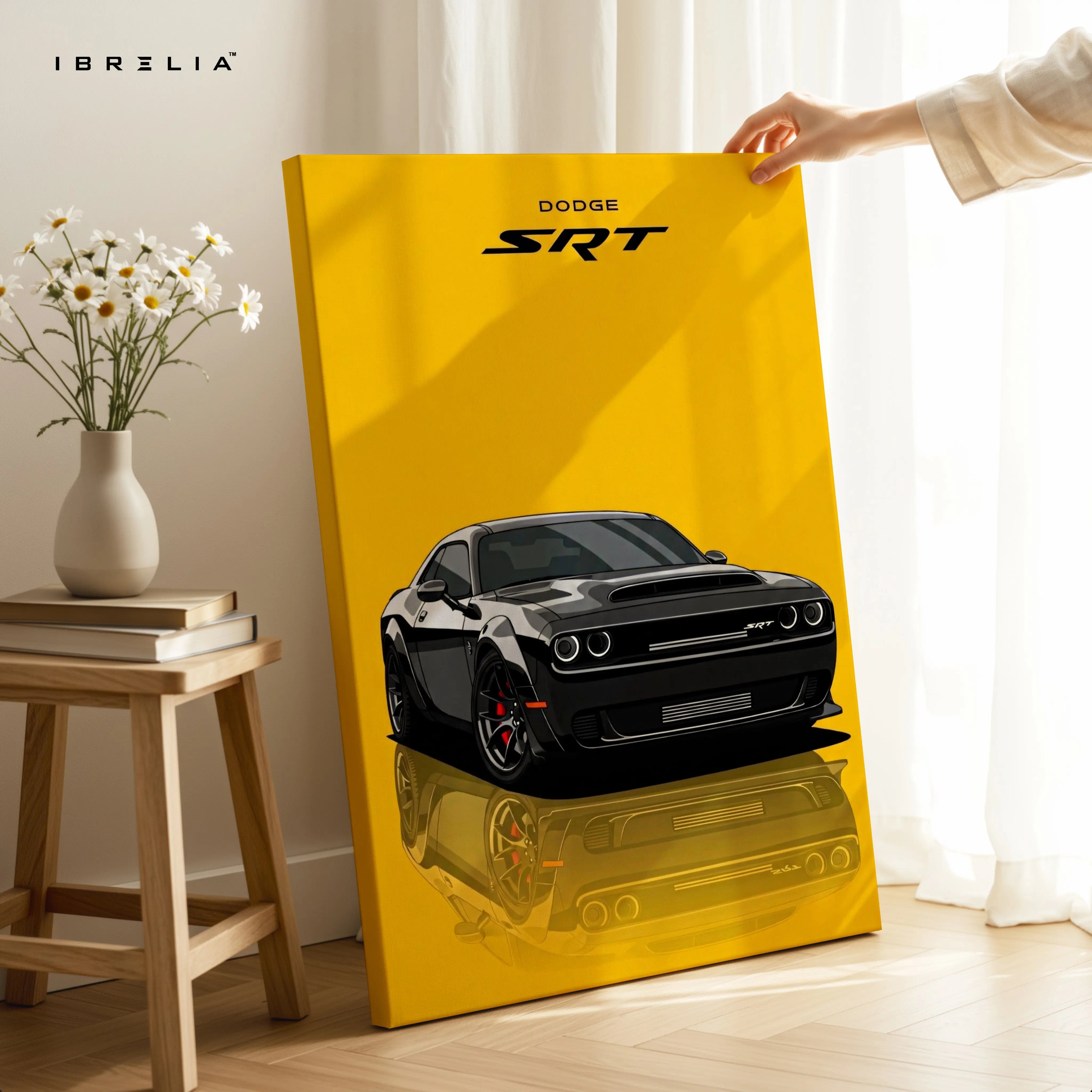 Dodge Challenger SRT Wall Art – Muscle Car Racing Canvas Frame Pakistan | American Muscle Poster | IBRELIA™ IBRELIA