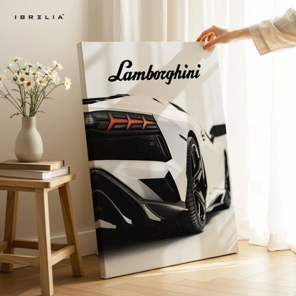 Lamborghini Rear Detail Wall Art – Luxury Supercar Poster | 4K Ultra Wrap Frame Wall Art in Pakistan | IBRELIA™ IBRELIA