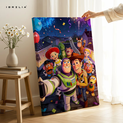 Toy Story Celebration Wall Art – Animated Characters Canvas Frame | Fun Kids Room Decor Pakistan | IBRELIA™ IBRELIA