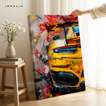 GT3 Neon Rush Art – Abstract Supercar Pop Art Wall Art | 4K Ultra Wrap Frame Wall Art in Pakistan | IBRELIA™ IBRELIA